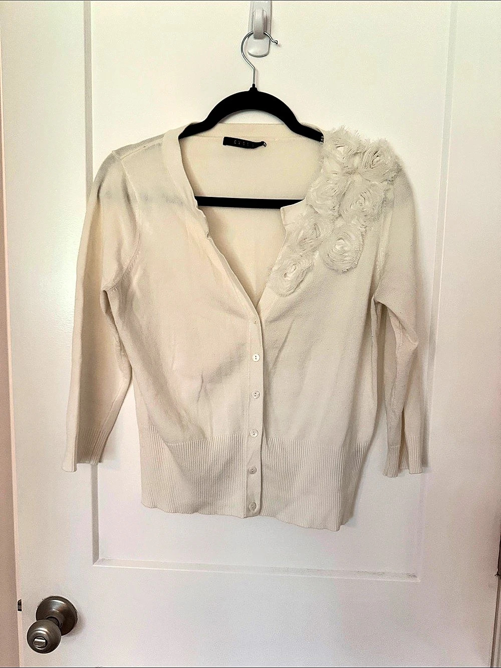 Floral Detail Cardigan in Cream
